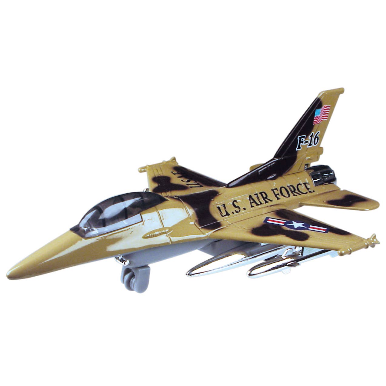Toy Smith Air Force Fliers, Pull Back Action - Toy Planes - Gold Camo