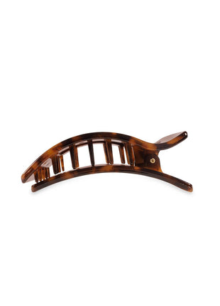 Teleties Flat Rectangle Hair Clip | Small | Tortoise - Side View