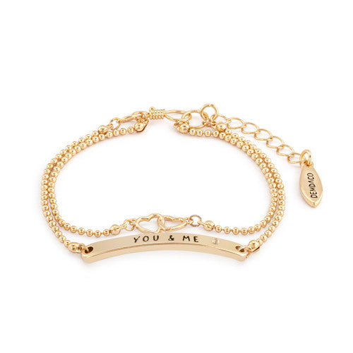 Demdaco Winnie-the-Pooh You & Me Adjustable Layered Bracelet 7"