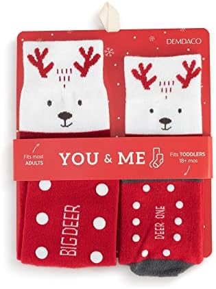 Demdaco You & Me Matching Socks - Reindeer