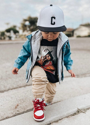Model Wearing Cash & Co Crew Hat