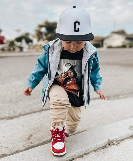 Model Wearing Cash & Co Crew Hat