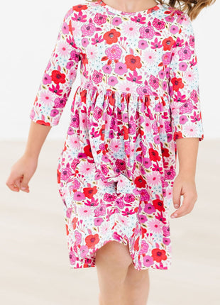 Model Wearing Mila & Rose Secret Garden 3/4 Pocket Twirl Dress