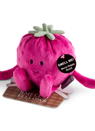 Demdaco Smello' Fellows Berry Happy Scented Plush - 6in, Raspberry 