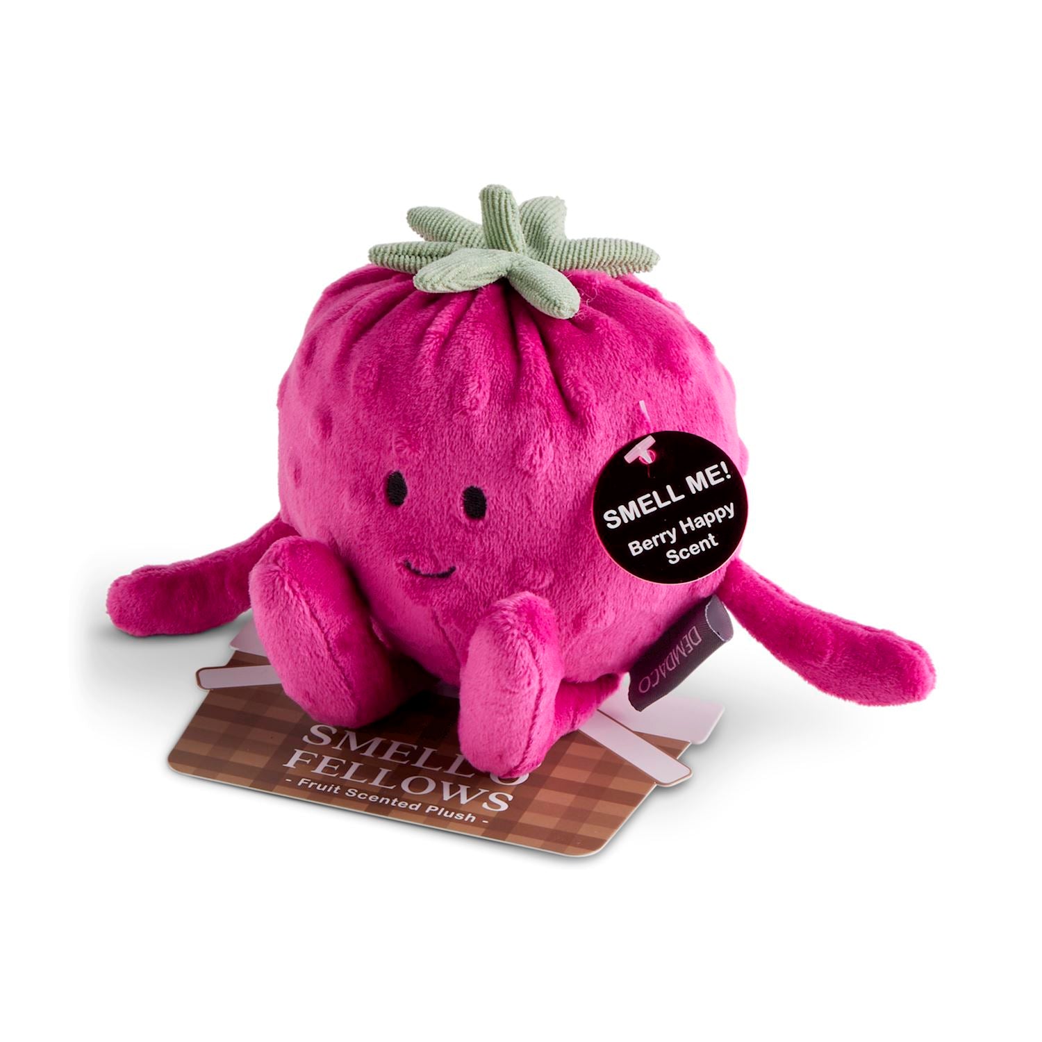Demdaco Smello' Fellows Berry Happy Scented Plush - 6in, Raspberry 
