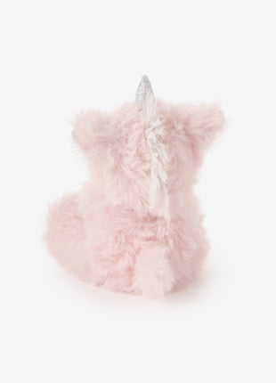 Elegant Baby Plush Unicorn Wooden Ring Rattle Rear View