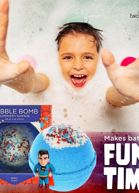Two Sisters Spa Superhero Kids Bath Bombs Gift Set with Toys Inside – 1 Pack