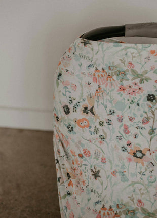 Parker Baby Co. Multi-Use Cover, Bloom on a carseat