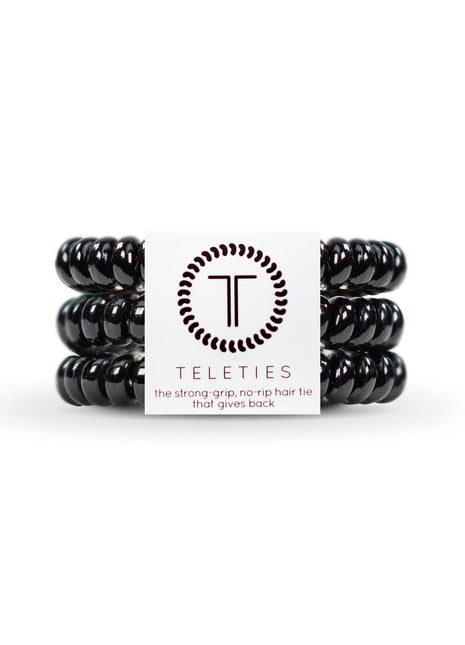 Teleties Spiral Hair Coils | Small | Jet Black Hair Ties