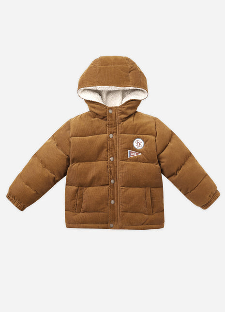 Rylee & Cru Cord Puffer Jacket || Golden