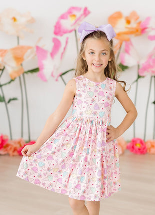 Model Wearing Mila & Rose Ice Cream & Shout Tank Twirl Dress