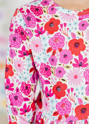 Model Wearing Mila & Rose Secret Garden 3/4 Pocket Twirl Dress