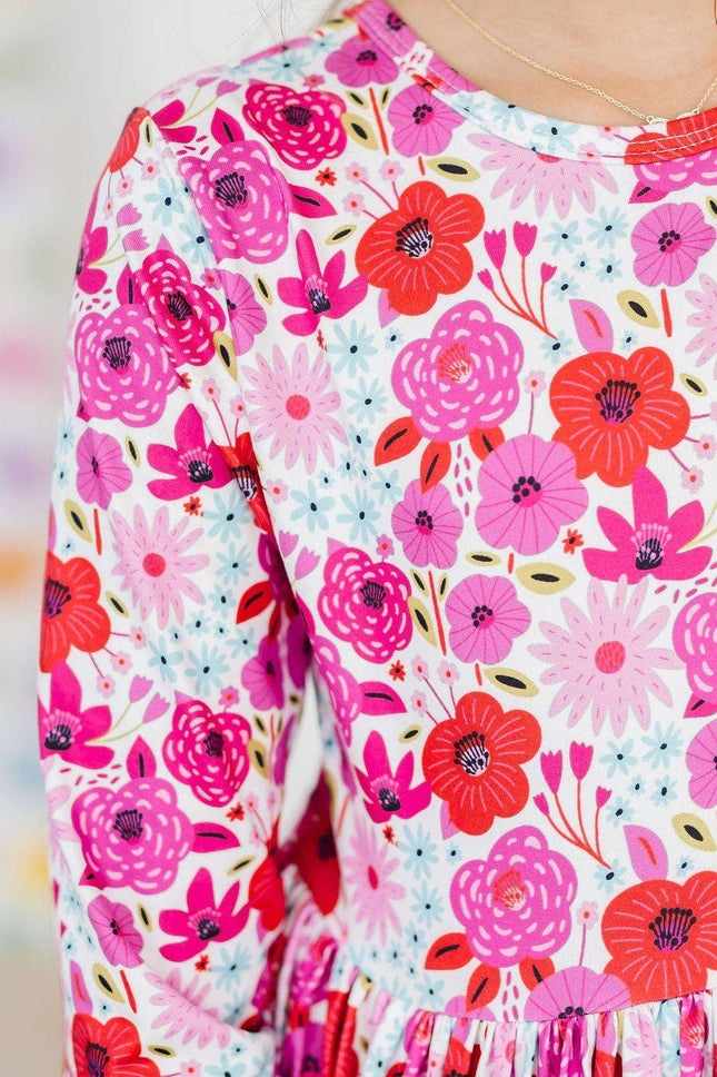 Model Wearing Mila & Rose Secret Garden 3/4 Pocket Twirl Dress