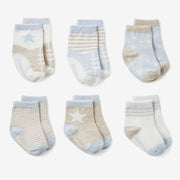 Elegant Baby Baby Blues Non Slip Socks 6pk