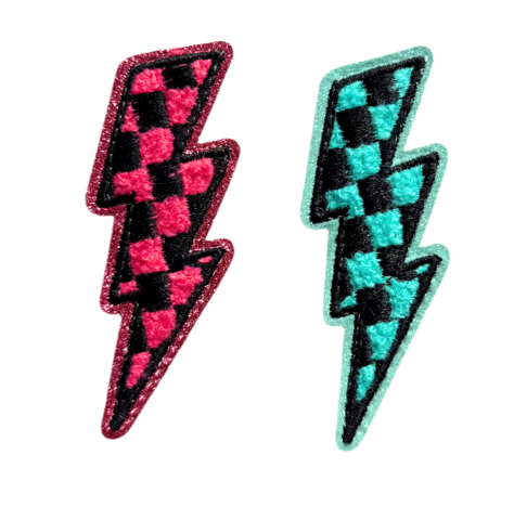 Becco Bags Checkered Lighting Bolts (Set of 2)