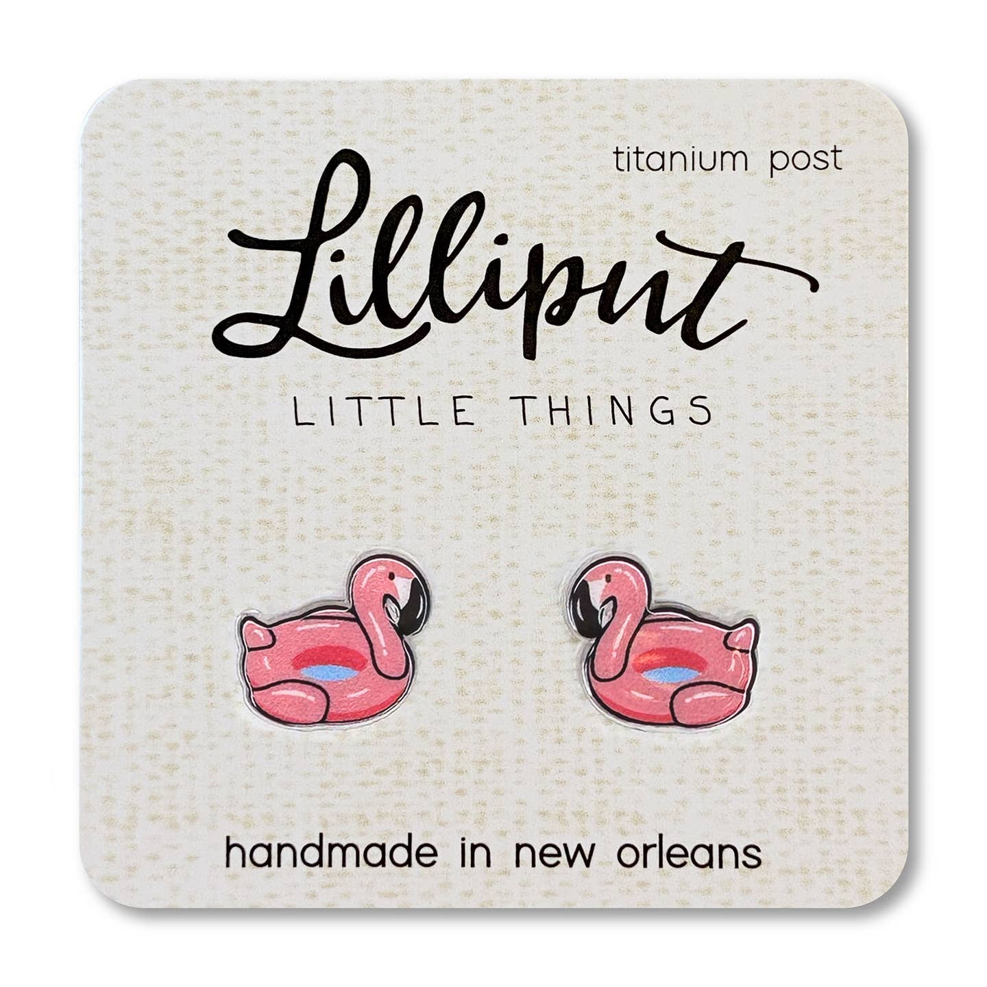 Lilliput Little Things Flamingo Pool Float Earrings