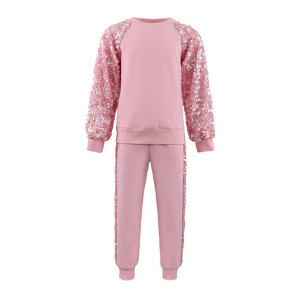 Lola And The Boys Pink Sequin Joggers Set