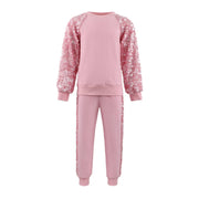 Lola And The Boys Pink Sequin Joggers Set