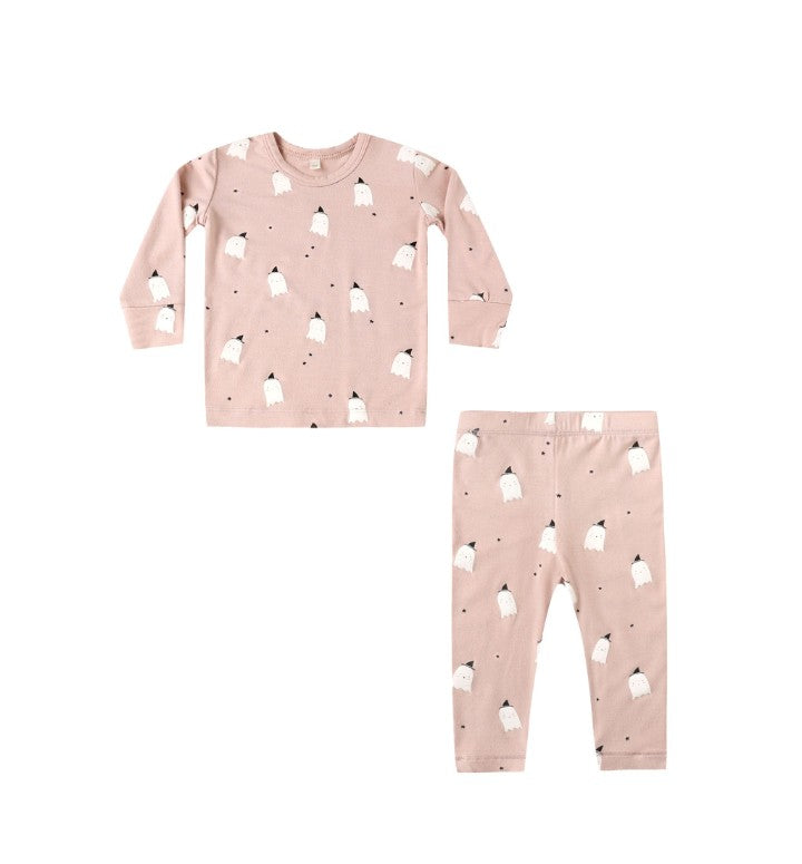 Quincy Mae Bamboo Pajama Set || Pink Ghosts