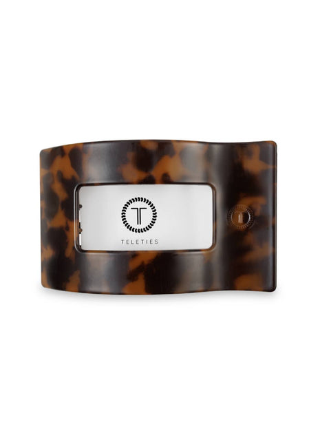 Teleties Flat Rectangle Hair Clip | Small | Tortoise