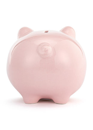 Demdaco Pink Ceramic Classic Piggy Bank - 7x5.5x6in