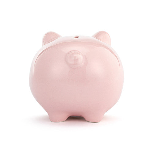 Demdaco Pink Ceramic Classic Piggy Bank - 7x5.5x6in