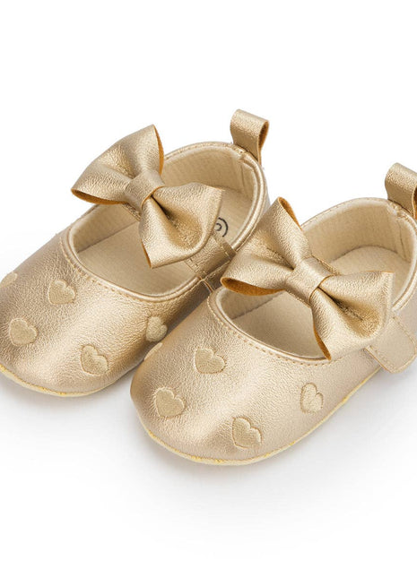 Kids Charm Online Metallic Gold Infant Shoes with Velcro. HMZ161G