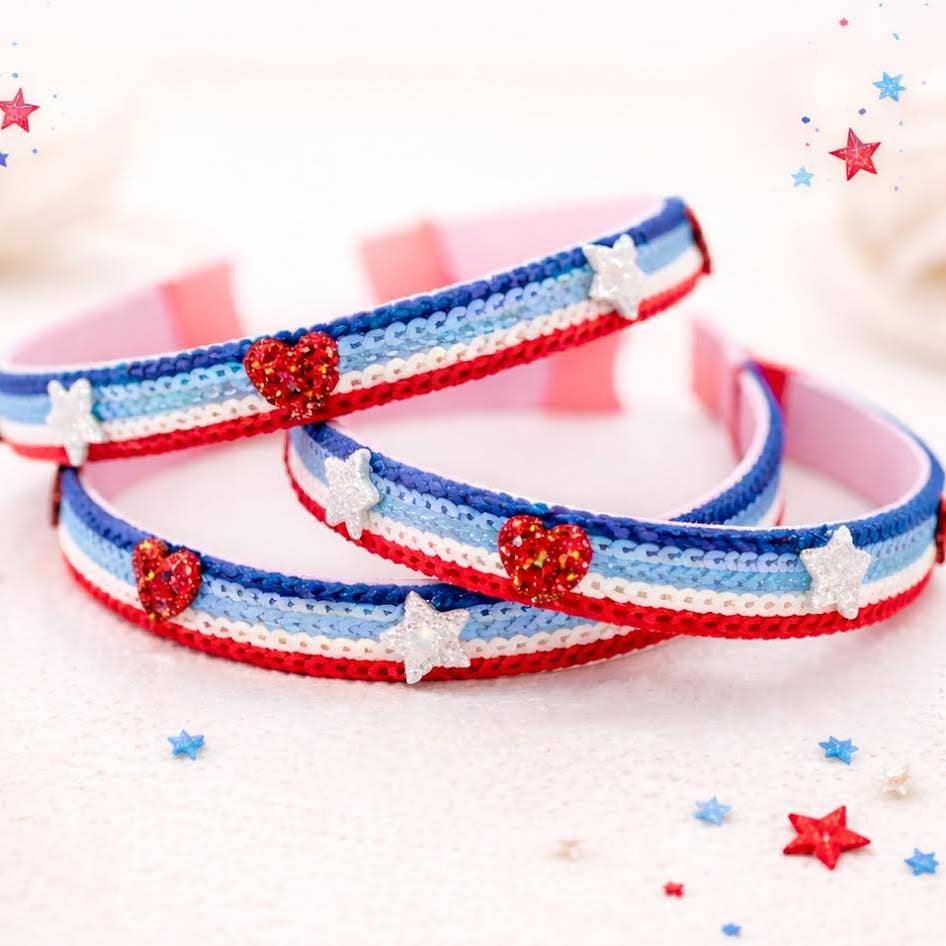 Cheeky Plum Sequin Headband - Sparkle & Stripes
