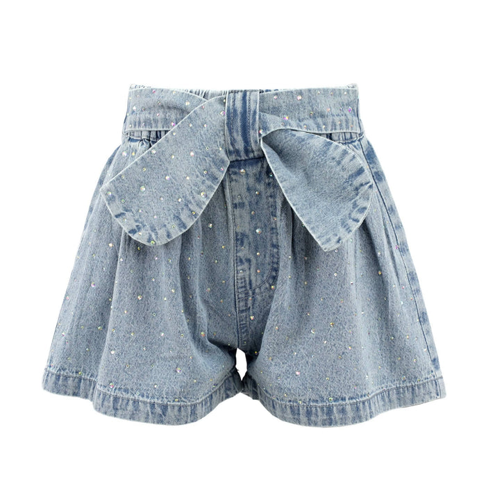 Lola And The Boys Sparkle Bow Denim Short
