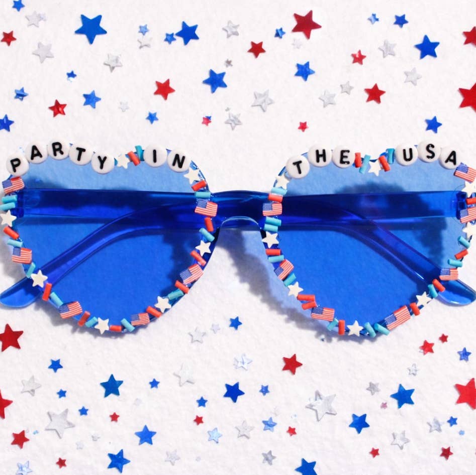 Cheeky Plum Heart Sunglasses - Red, White & Cute
