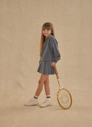 Model Wearing Rylee & Cru Stripe Socks, Set Of 2 || Brown + Green Stripe