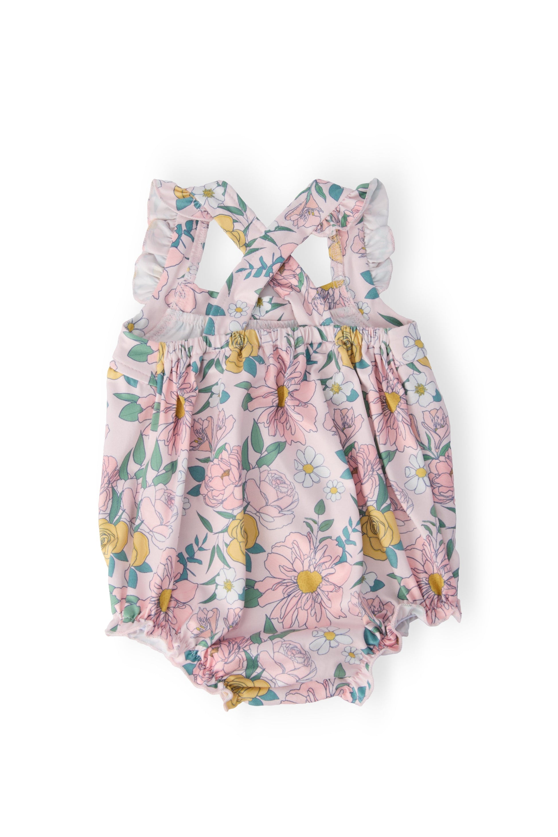 Mila & Rose Autumn Breeze Ruffle Cross Back Romper Back