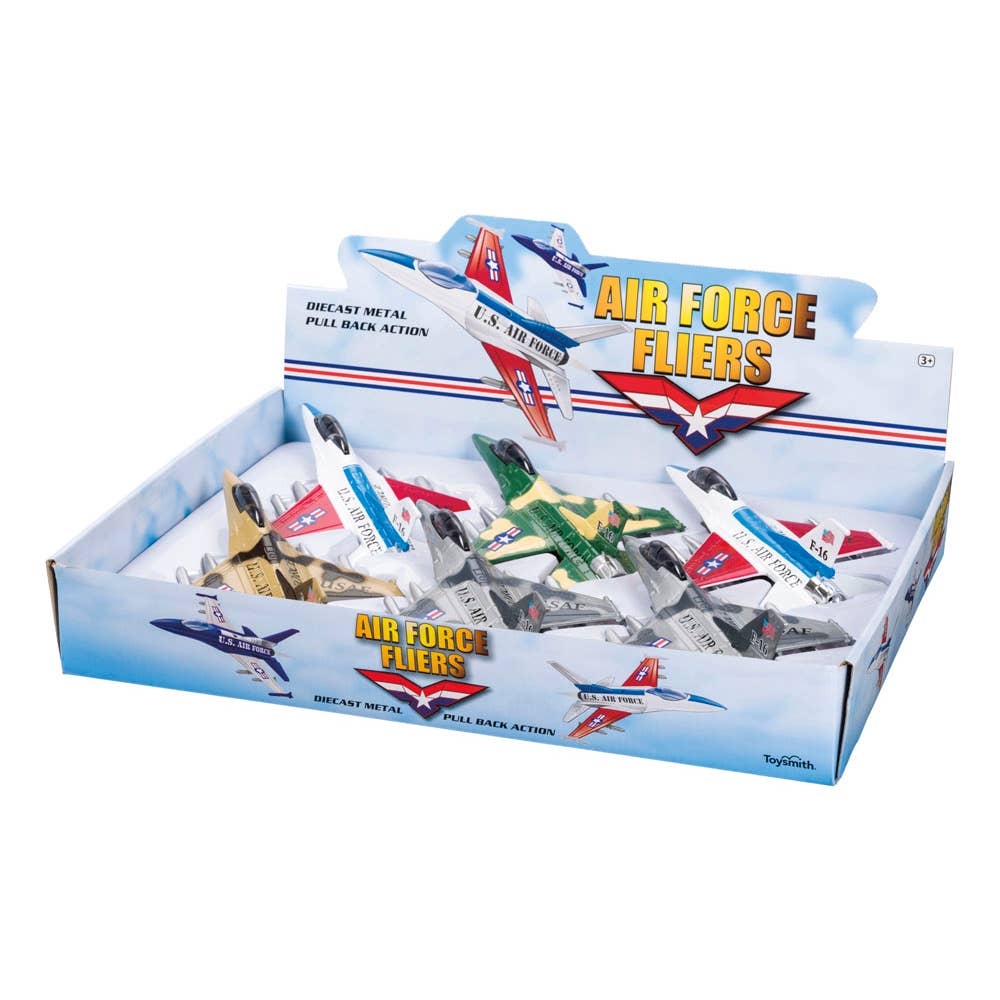 Toy Smith Air Force Fliers, Pull Back Action - Toy Planes - Assortment 