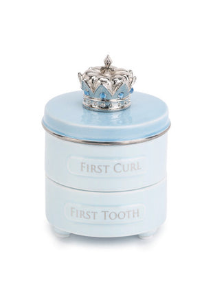 Demdaco Blue Prince Crown First Tooth & Curl Keepsake Box