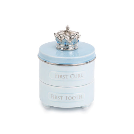 Demdaco Blue Prince Crown First Tooth & Curl Keepsake Box