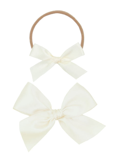 Lou Lou & Company Satin Bow - Cream Headband