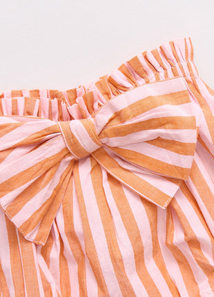 Pink Chicken Baby Girls Abigail 2-Piece Set - Orange Pink Stripe Bottom Details