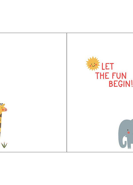 Gina B Designs Birthday Greeting Card - Cute Jungle Animals-Kids