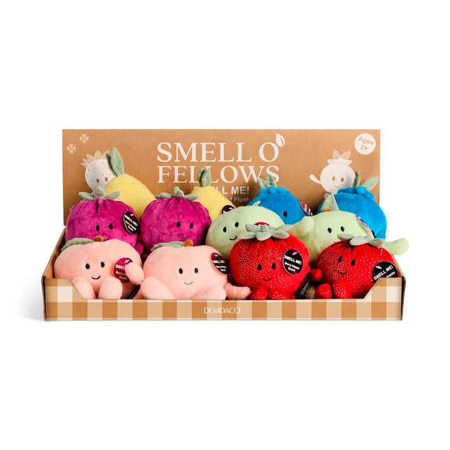 Demdaco Smello' Fellows Berry Happy Scented Plush - 6in, Program - 24 pcs with Displayer