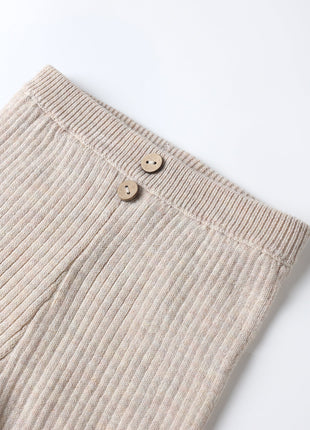 Quincy Mae Rib Knit Legging || Heathered Oatmeal