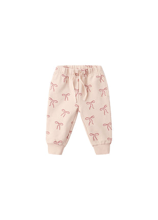 Quincy Mae Relaxed Fleece Sweatpant || Red Bows
