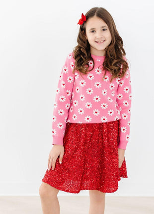 Model Wearing Mila & Rose Daisy Delight Sweater