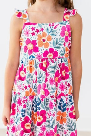 Modeling Wearing Mila & Rose Garden Party Ruffle Maxi Dress