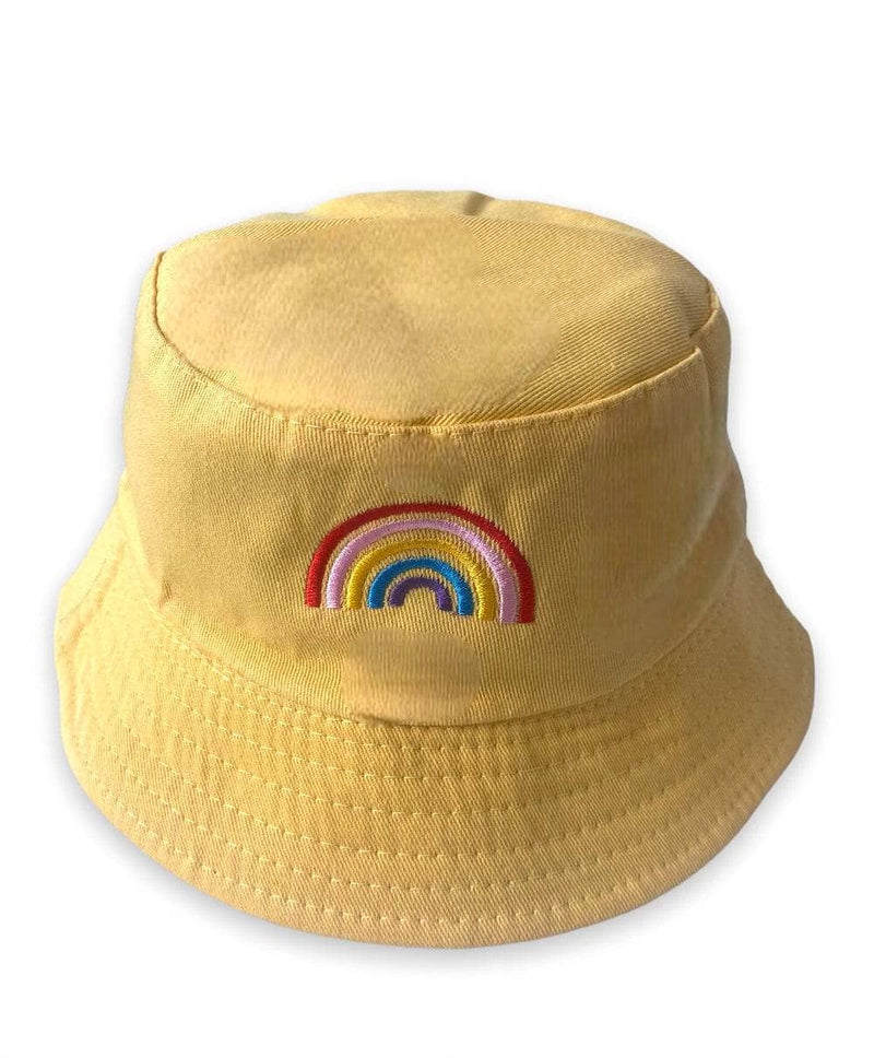 Lola and The Boys Rainbow Reversible Bucket Hat - Yellow