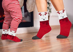 Models Wearing Demdaco You & Me Matching Socks - Reindeer