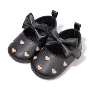Kids Charm Online Black W/Gold Heart Infant Shoes with Velcro. HMZ1615