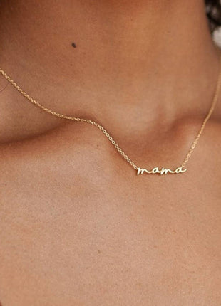 Pearhead Gold Tiny Mama Script Necklace