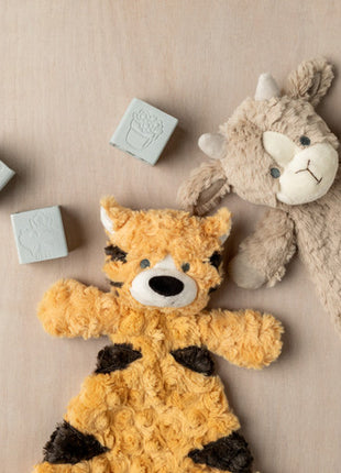 Demdaco Tobias Tiger Rattle Blankie & Gilda Goat Rattle Blankie