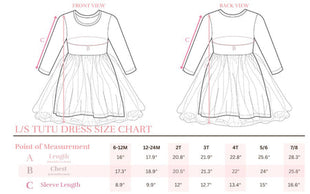 Mila & Rose Tutu Dress Size Chart