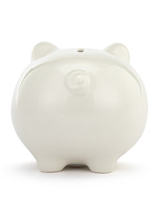 Demdaco Neutral Ceramic Classic Piggy Bank - 7x5.5x6in